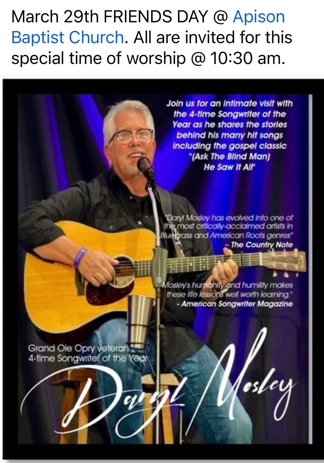 WORSHIP WITH DARYL MOSLEY